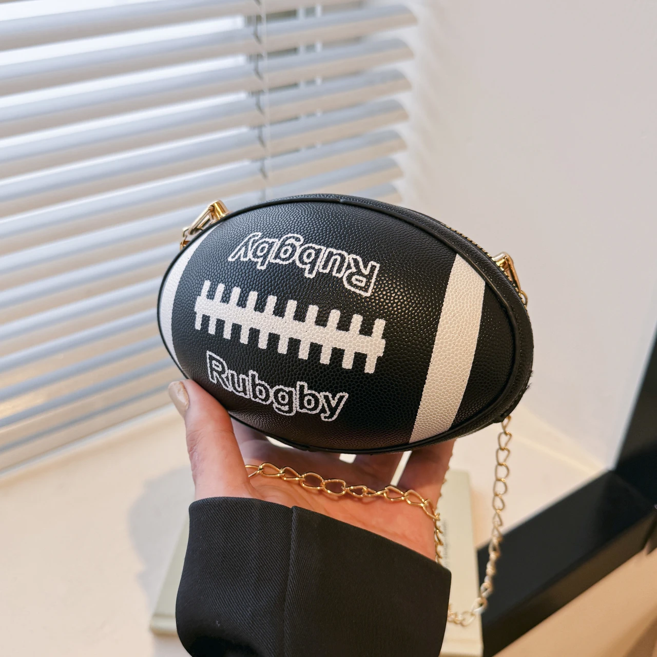 Football Shaped Crossbody Bags Funny Oval Rugby Bag Trendy Novelty
