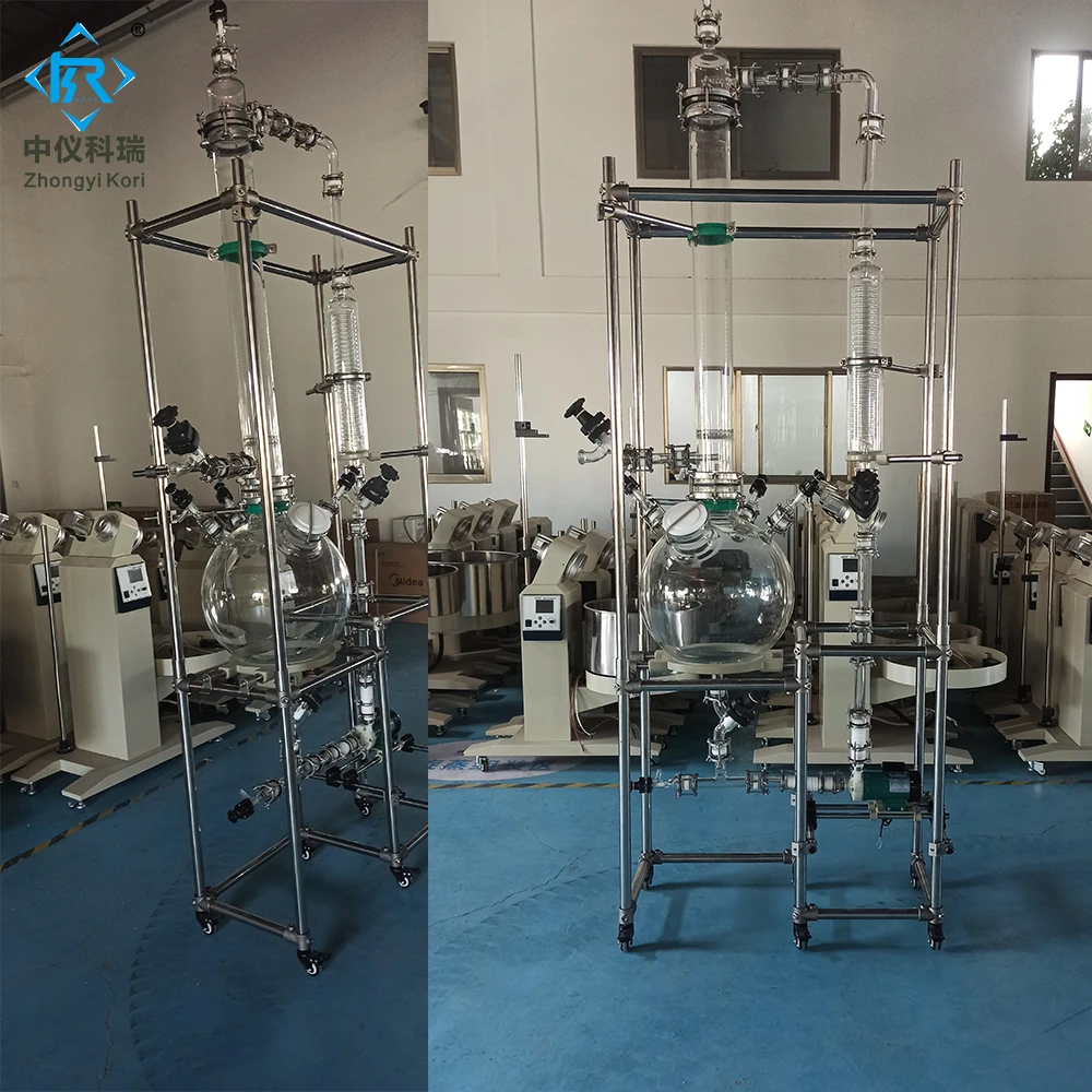 Lab Glass Reactor Distillation Column with Motor Core Component Gas Scrubber System
