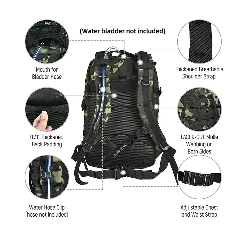 Large Capacity Outdoor Tactical Backpack Rucksack Waterproof Tactical Backpack High Quality Tactical Rucksack