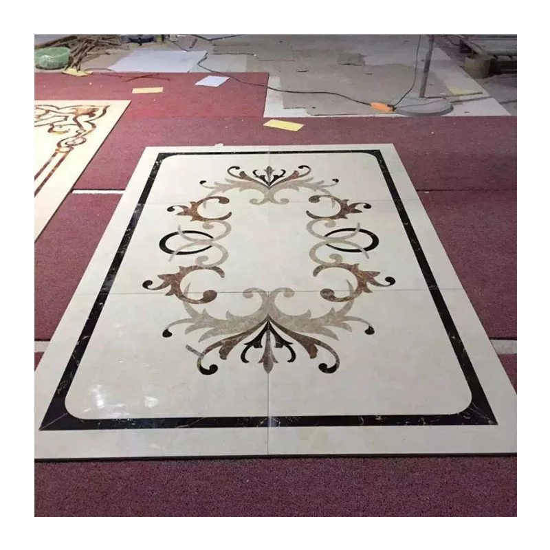 product high quality customization design water jet pattern medallion floor tiles for hotel labby decor flower marble water jet inlay-1