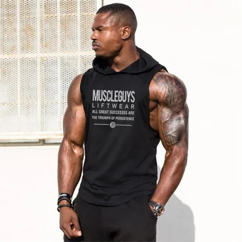 muscleguys liftwear sleeveless shirt with hoody