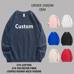 Factory Wholesale Cotton Crewneck Sweatshirt French Terry Oversized Autumn Embroidered Hoodies