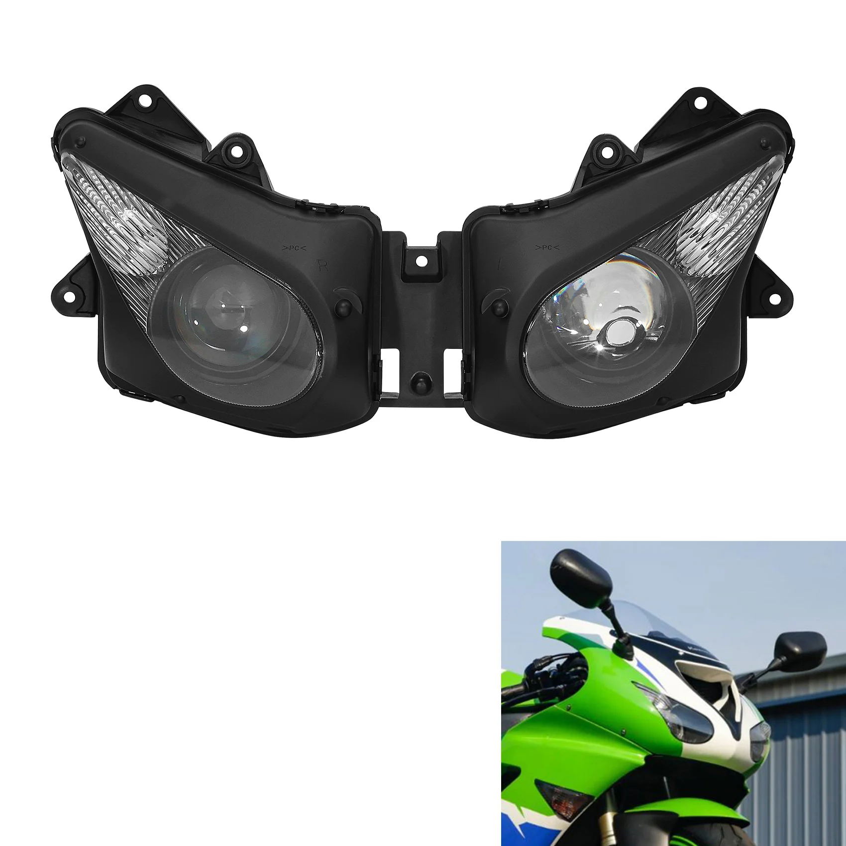 Headlight Assembly Head Lamp Fit for Kawasaki Ninja ZX-10R 2006