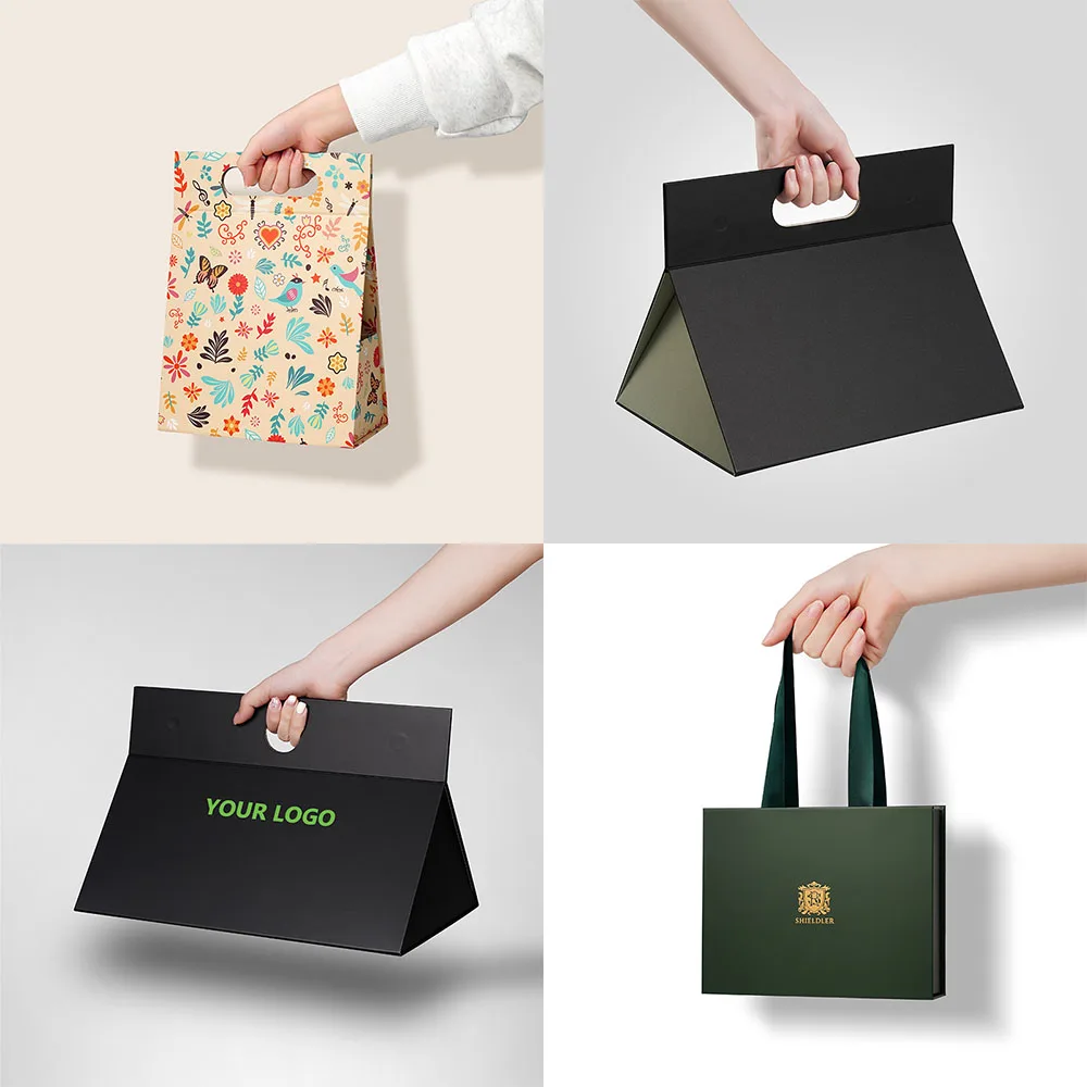 Custom Luxury Packaging Boxes Folding Magnetic Gift Cardboard Box with Handle