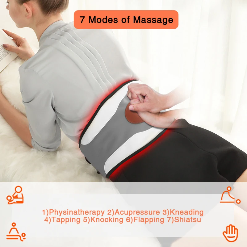 Electric 6 Modes EMS Pulse Therapy Air Pressure Infrared Heating Back  Lumbar Waist Massager - China Waist Massager, Lumbar Massager