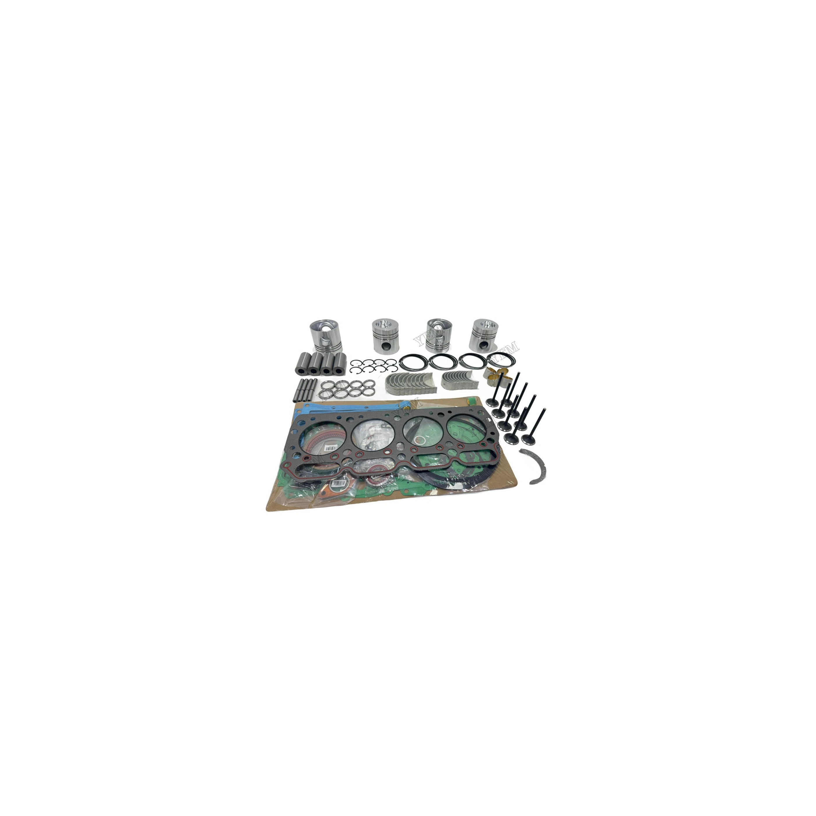 Engine Rebuild Kit With Piston Ring Bearing Valves Cylinder Gaskets Compatible for Komatsu 4D105 Machinery Engine Spare Parts