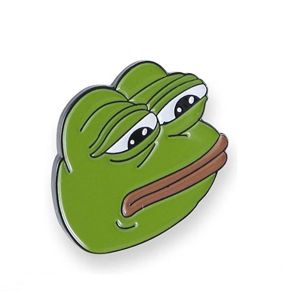 Retail Metal Soft Enamel Frog Sad Pepe Lapel Pin