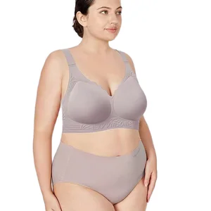 Factory Odm Sale of High Quality Full Jelly Womens Underwear Seamless Plus Size Women's  Wide Underband Wire-Free Ladies Bra