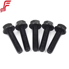 20pcs/Bag Black Oxide 10.9 Grade Carbon Steel Flange Bolts Serrated External Hexagon Full Thread (M8 M10 M12 M14 M16)