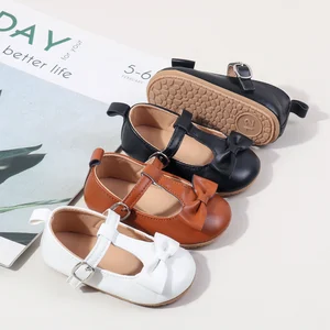 Hot Selling Spring Autumn Summer Solid Pu Leather Toddler Newborn Infant Baby Girls Shoes