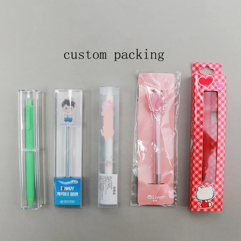 Soft PVC Cartoon Characters Custom 0.5mm Gel 1.0mm Ball Point Pen With Logo for Kid Writing Acrylic Clip Orange Pens