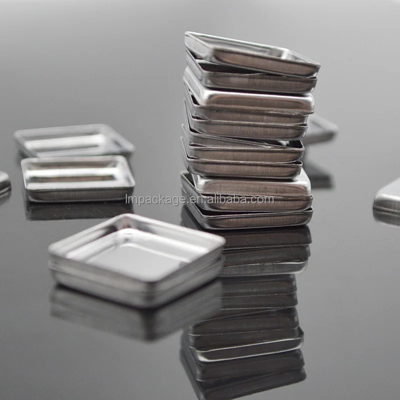 20mm Anti-rust Square Shape Empty Magnetic Cosmetics Metal Pans for Eye Shadow