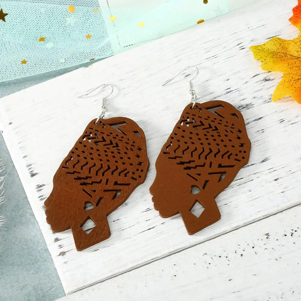 African Wooden Earrings