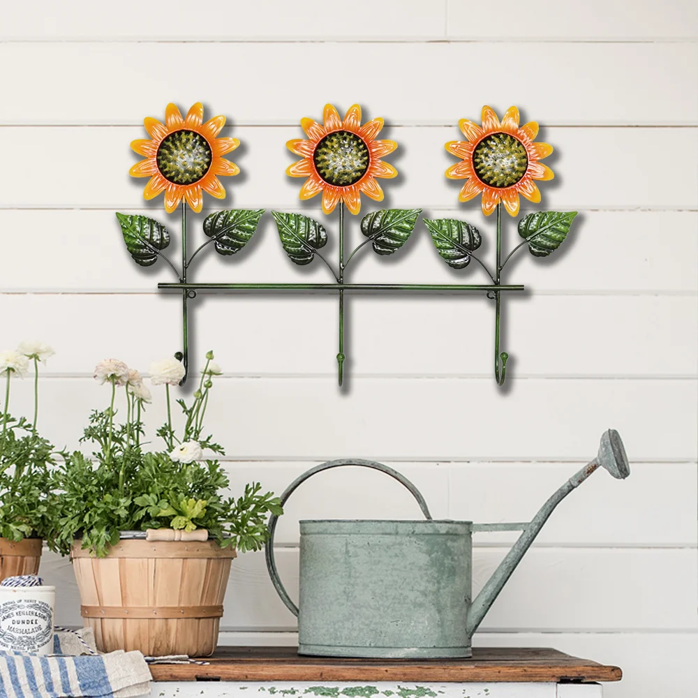 Metal Kitchen Hanger Country Retro Iron Craft Flower   Wall Hook For Home Storage