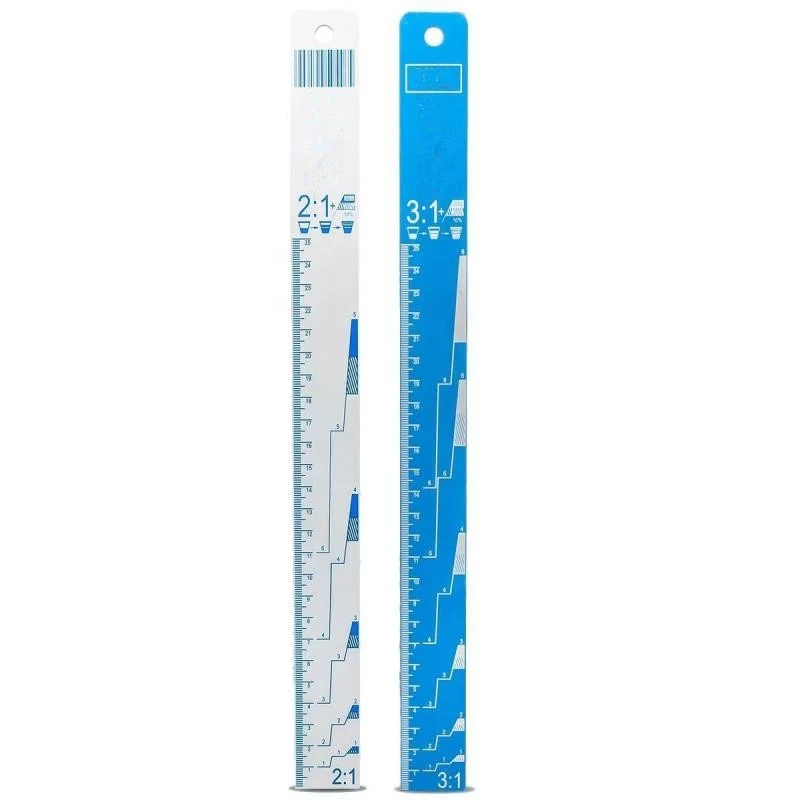Car Paint Measuring Scale Mixing Ruler 2 to 1 and 4 to 1