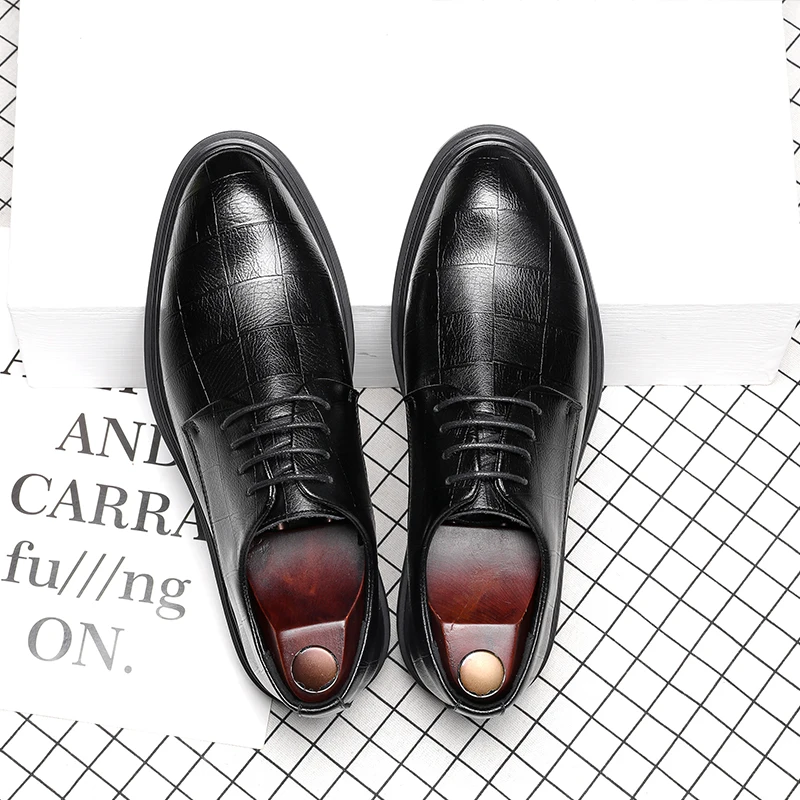 Mens Oxford Dress Shoes Factory Price Luxury New Italian Stylish Handmade Genuine Leather Dress Shoes Office Career Patchwork