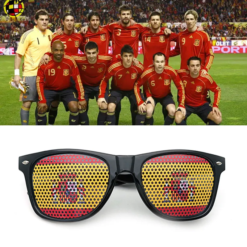 2024 Popular Football Qatar World National Flag Paster Sunglasses Uv400 Personality square Rivet 32 Countries Flag Sunglasses