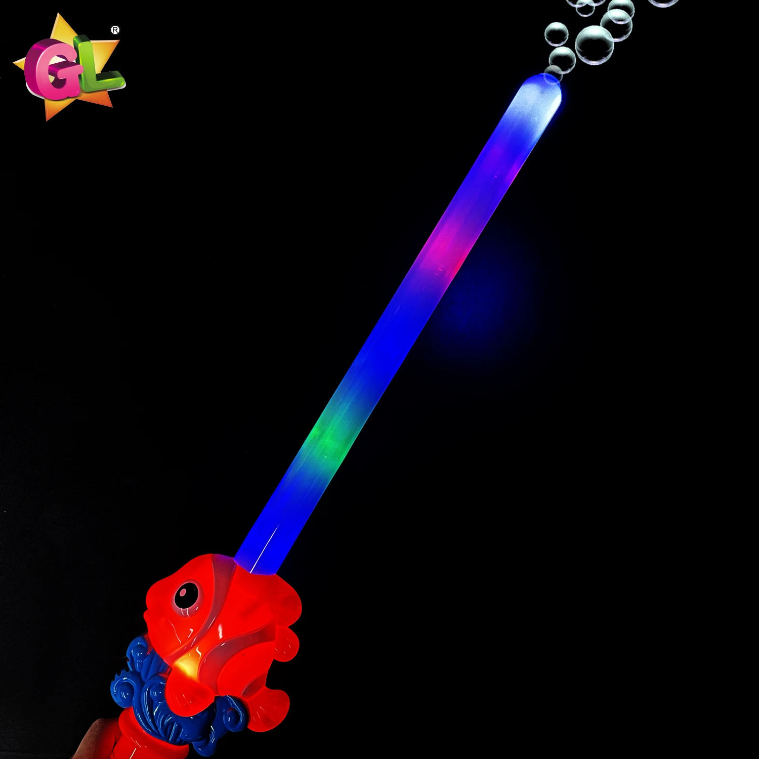 Light Up Bubble Toys Led Cartoon Fish Bubble Wands With Sound Fun Gifts