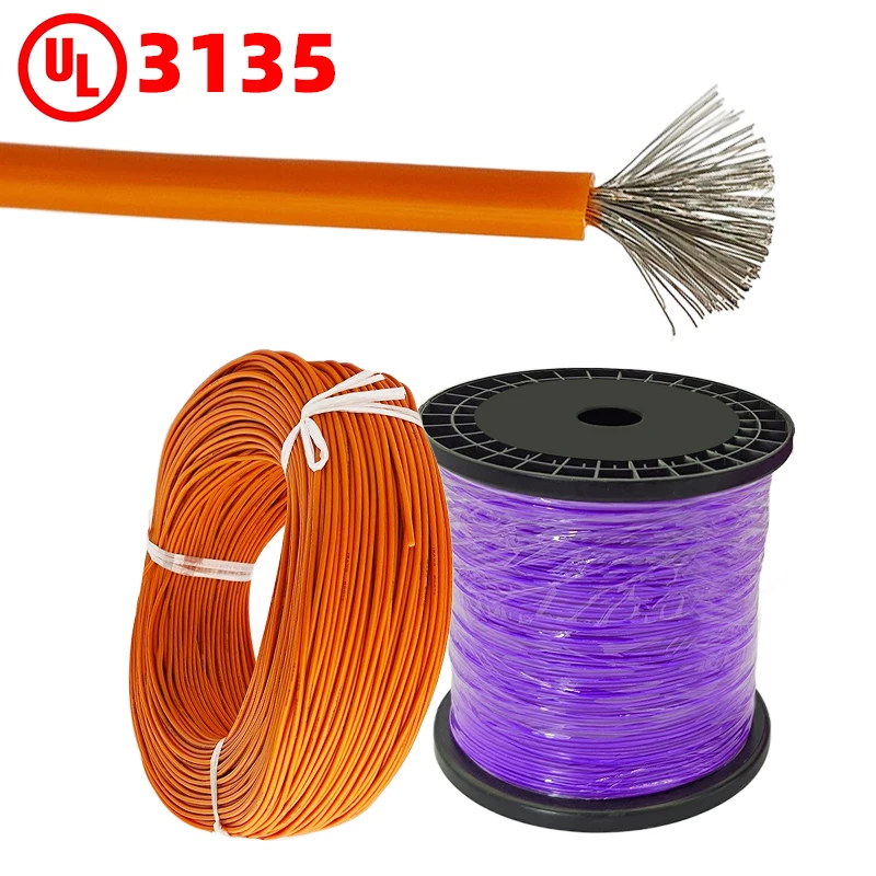 Custom UL 3135 Flexible Silicone Rubber Cables 24 26 Awg Tinned Copper 2.5mm High Temperature Hook-up Electrical Cable Wire