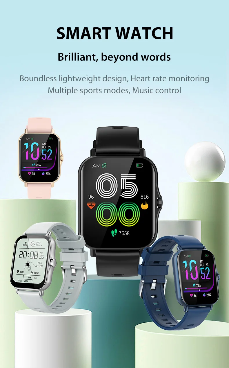 New Product 1.69 Inch Square Screen S38 Smart Watch Multiple Watch Dials Heart Rate Pedometer Gloryfit Men Women Smartwatch (1).jpg