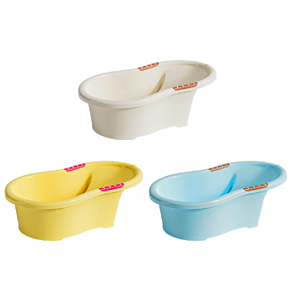 Large Size Baby Basin with Support for Baby Bath Kids Toddler Bathtub Plastic Baby Bath Tub with Hole Bassine Bebe