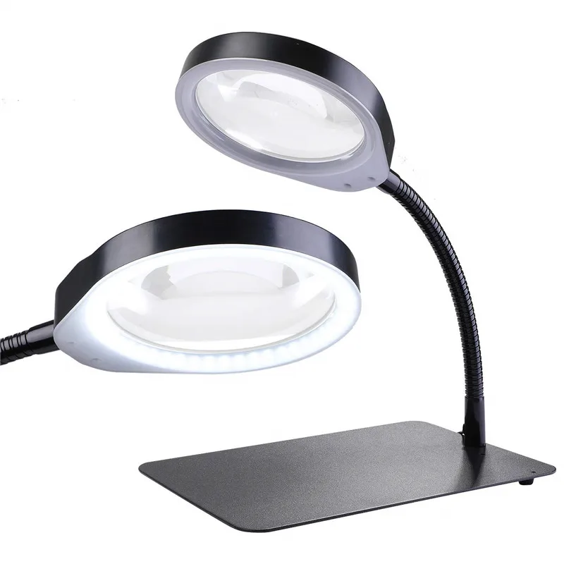 Magnifying Lamp,10x Magnification Lamp With Optical Glass And Adjustable Bracket For Close Work