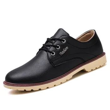 Men's Casual Korean Waterproof Breathable Young Low Leather Shoes