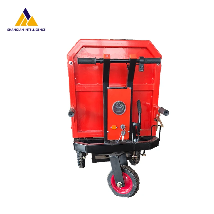 Simple Operated Battery-Driven Hand Cart for Farm Work 3-Wheel with Push Bucket