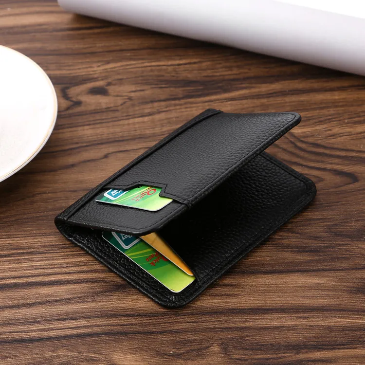 Andong Card Clip Holder Wallet For Unisex Women Men Genuine Cow Leather ...