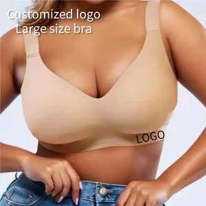 Soutien Gorge Grande Taille Jelly Wireless Brasier Push up Bra Sexy Fat Women Push up Seamless Top Bra with Back Buckles Bras
