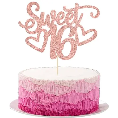 16. Geburtstag Kerzen Rose Gold Mit Krone – Cake Topper Für Teenager