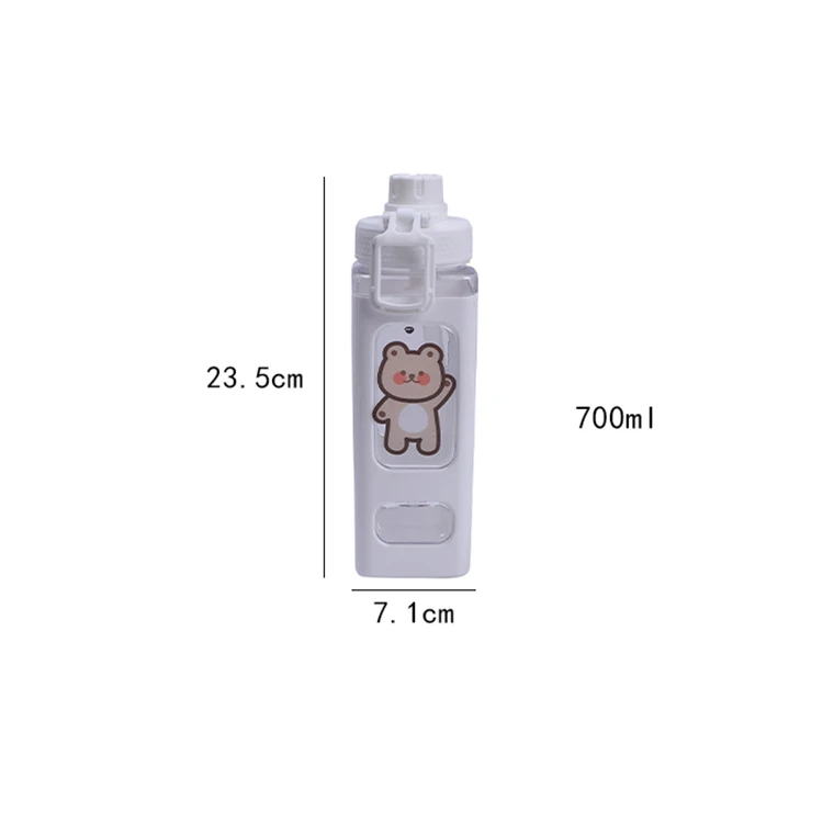 Water Bottles Kawaii Shaker Pastel With Straw 700ml900ml Plastic