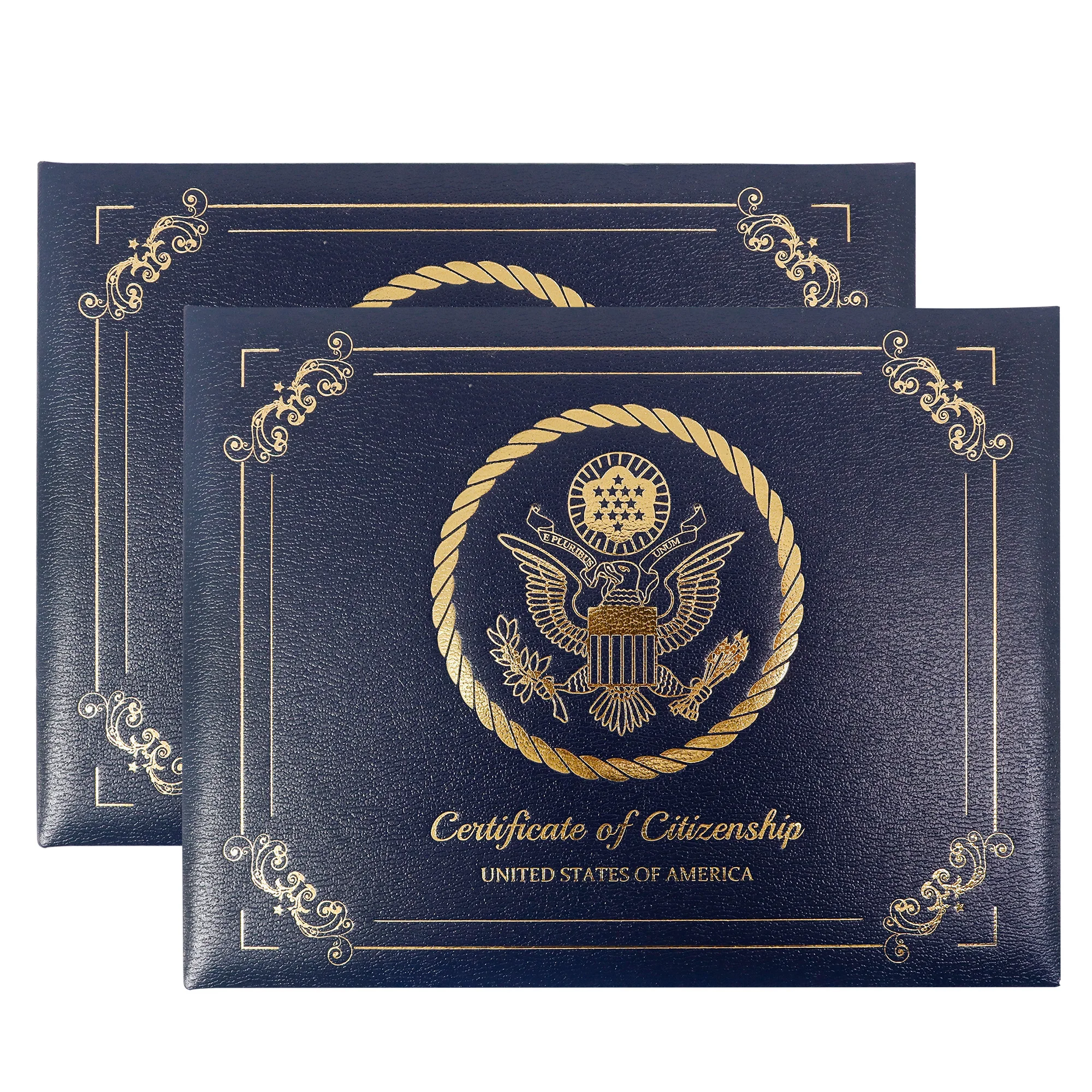US Citizenship Certificate Holder Grain Leatherette A4 8.5x11 Holder with Silver Stamping Printing Inner White Cardboard factory