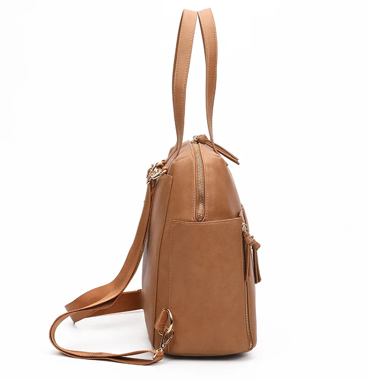 Amazon Hot Selling High Quality Faux Leather Diaper Bag Tote Backpack For Mom Diaper Bag With