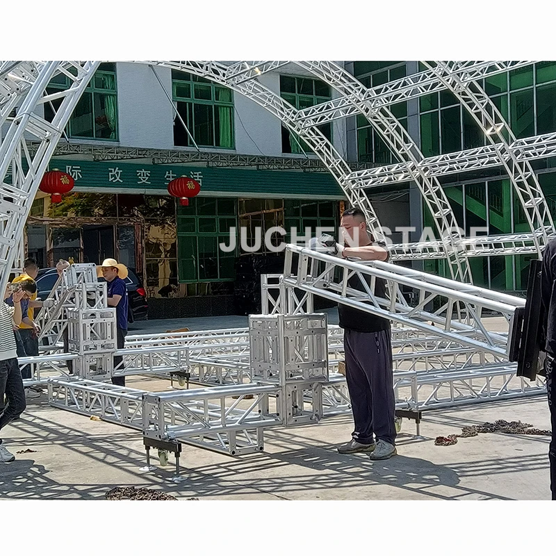 Large Outdoor Stage Concert Square Module Steel Iron Metal Layer Circular Roof Truss
