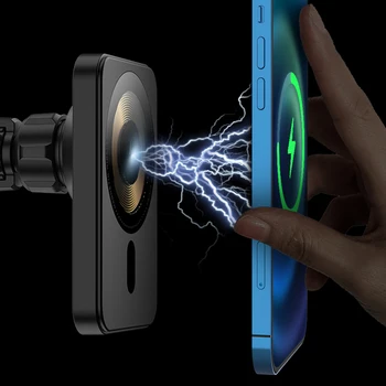 Factory Supply Transparent Magnetic Mag Safing  Air Vent Holder Wireless Car Charger for iPhone 12 13 14 15