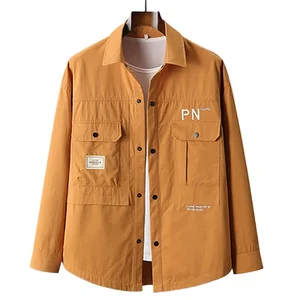 Brown Men's Safari Jacket 100% Cotton Spring Autumn Plus Size Thin Eco-Friendly Breathable Raglan Sleeve LIEKA Custom