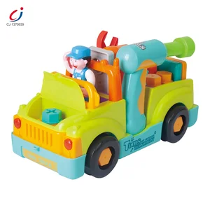 Chengji Educational Diy Disassemble Car Mechanic Tool Truck Play Set Assemble Take Apart Blocks Vehicle Toy for Kids