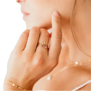 MW 18K Gold Rhinestone Ring High Quality Stainless Steel Zircon Inlay Classic Style CNAS Certified Women's Party Birthstone