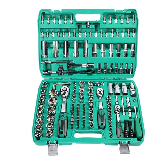 Set of 172pcs mechanic ratchet wrench socket combination tool set hand repair tool kits for cars, motorcycles and bicycles