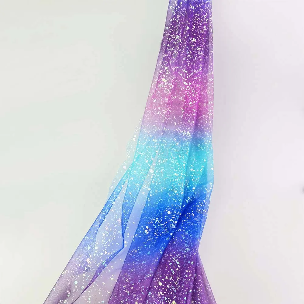 High Quality Fancy Design Good Price Two Tone Gradient Color Sheer Organza Fabric for Women Dress