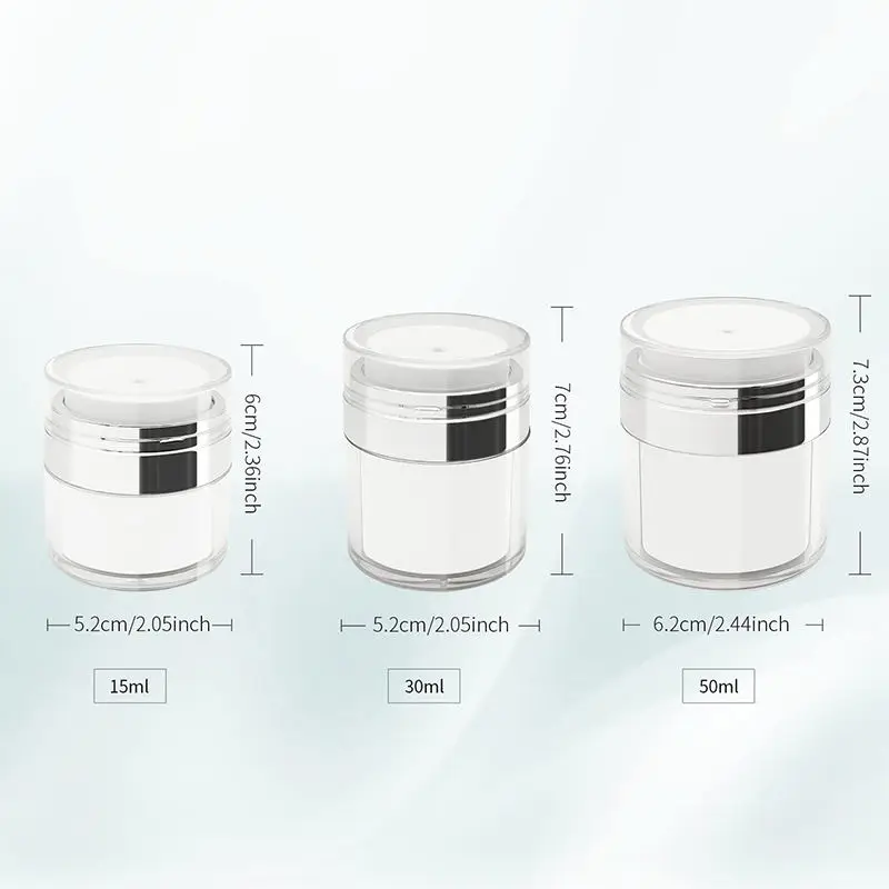 Plastic Cosmetic Packaging Empty Round Acrylic Airless Pump Jar Refillable Vacuum Bottle for Eye Cream and Skincare