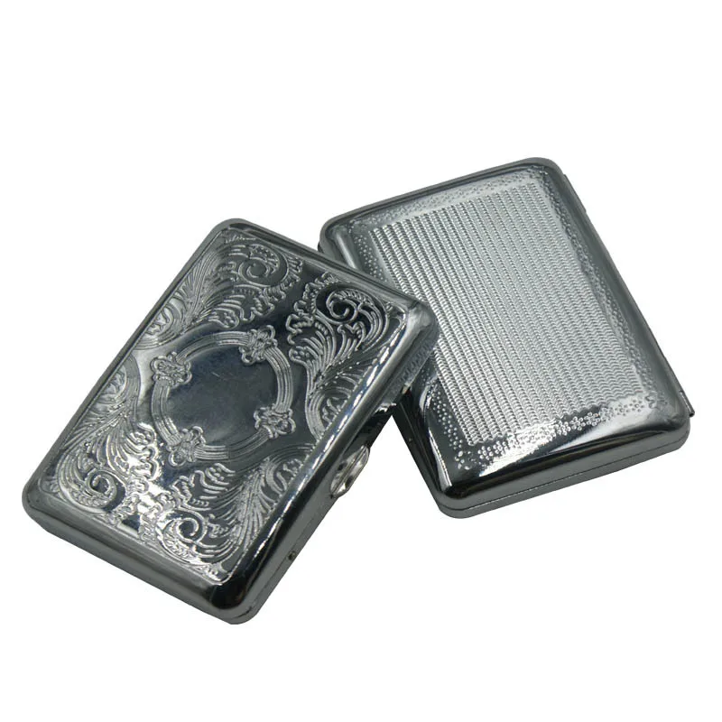 Wholesale China Hot sell Fashion personality Stainless steel metal tobacco  box cigarette box case 14pcs From m.