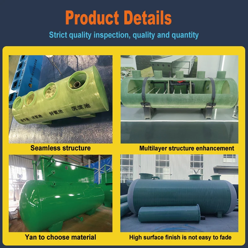 FRP GRP Horizontal Storage Composite Tank Underground Water Fuel Storage Fiberglass Storage Tank Pump Pressure Vessel Core