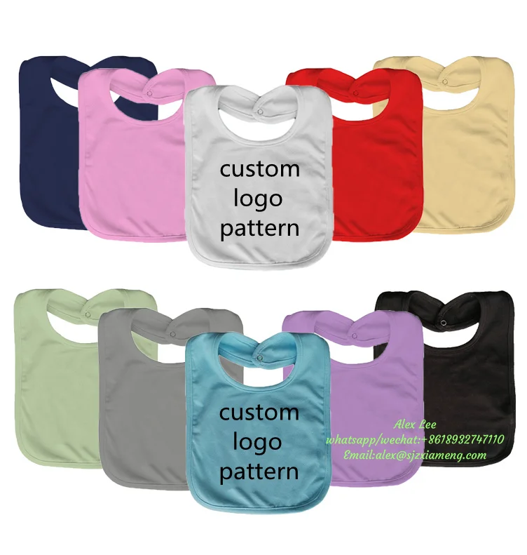 100 Combed Cotton Custom Newborn Fancy Baby Bib Wholesale Blank