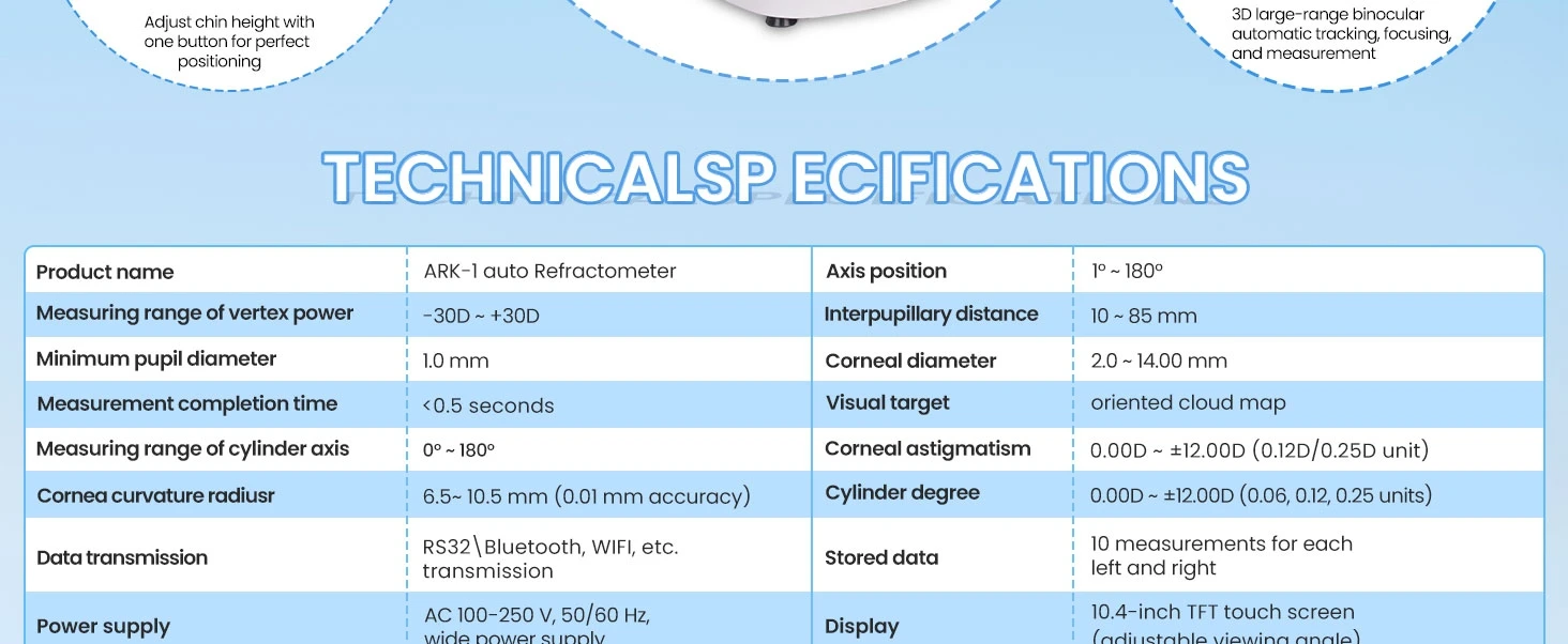Rightway Optical Comprehensive Optometry Auto Ref-keratometer Ark-1 Keratometer High Precision 3D Tracking Optical Equipment Autoref