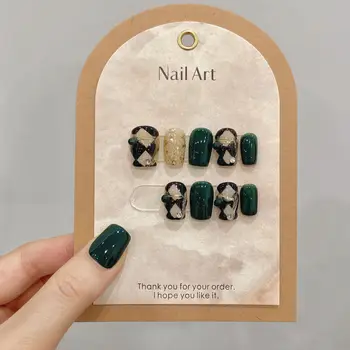 Handmade French Style Nail Art Salon Press On High Quality ABS Modelling Products with  Square Design Europe United States