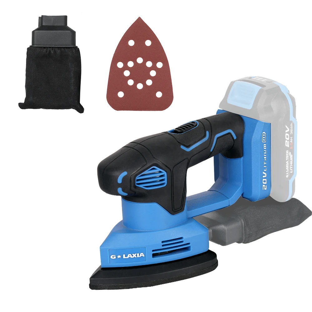 20v Galaxia Lithium Cordless 140x140x80mm Palm Sander With Battery And