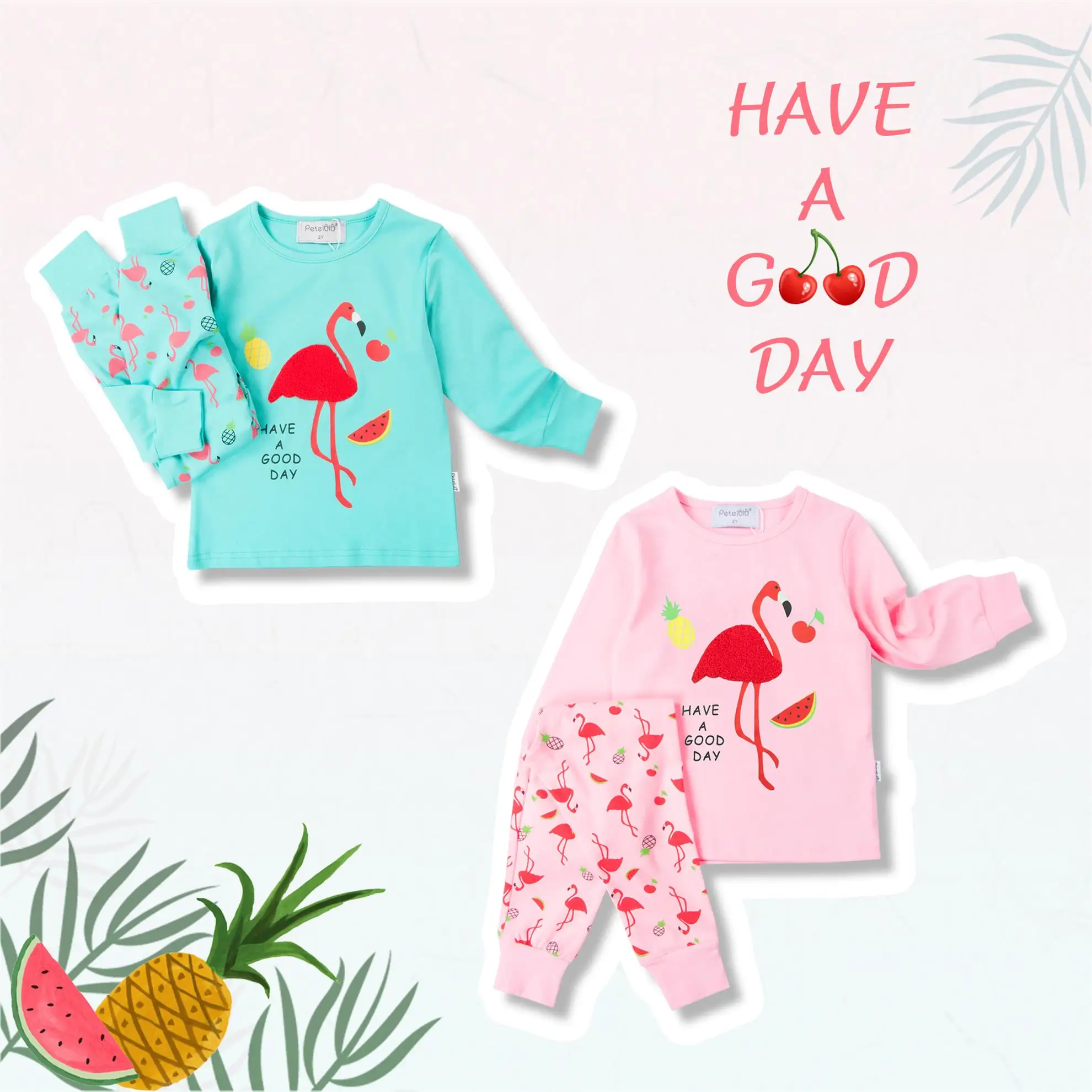 Wholesale Children Pajama Set Sleepwear Cotton Printed Pattern