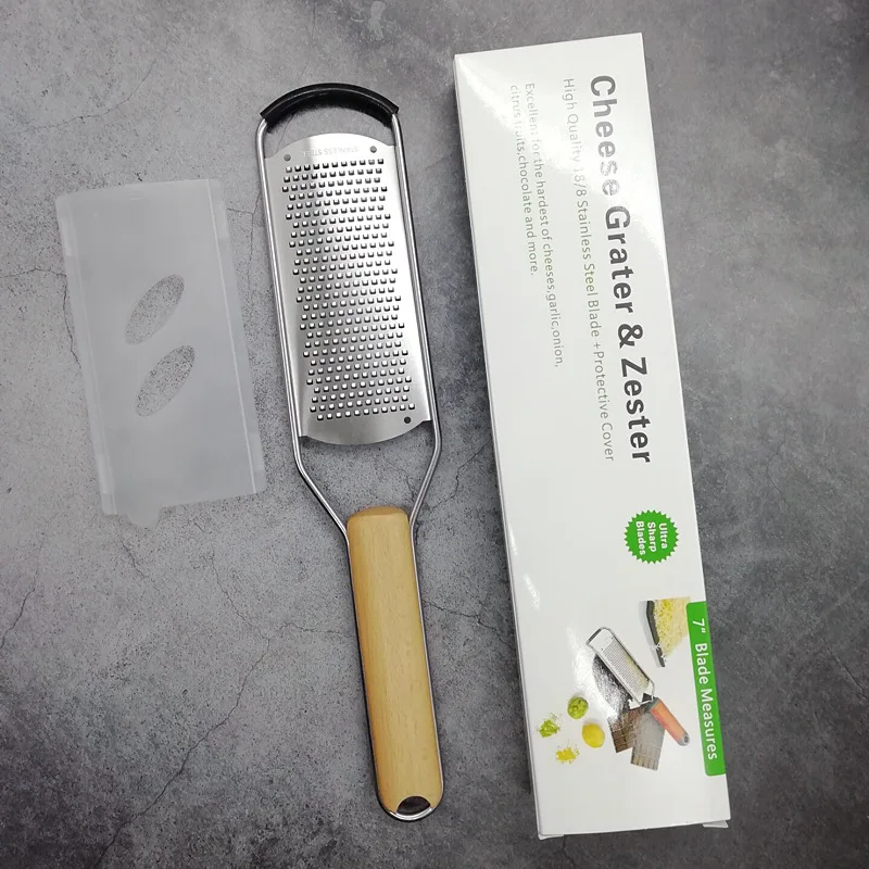 Кухонная терка ручная металлическая из цедры с деревянной